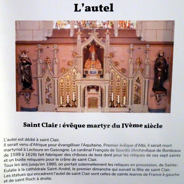  autel saint clair eglise saint eulalie