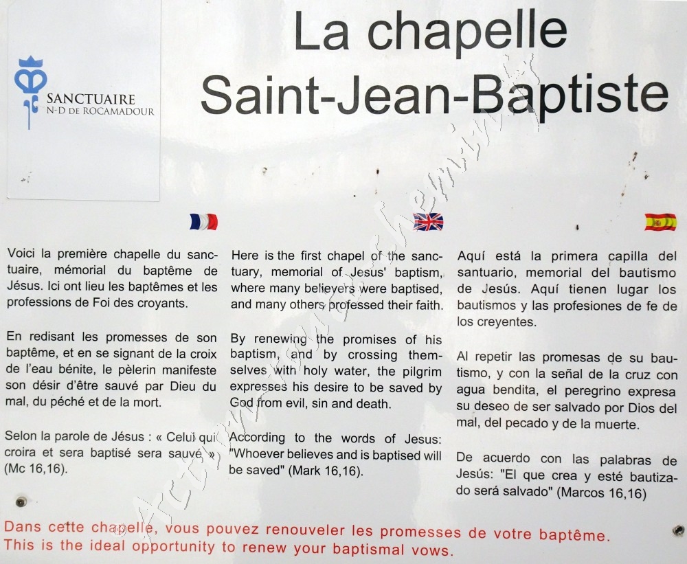 Chapelle Saint Jean Baptiste de Rocamadour