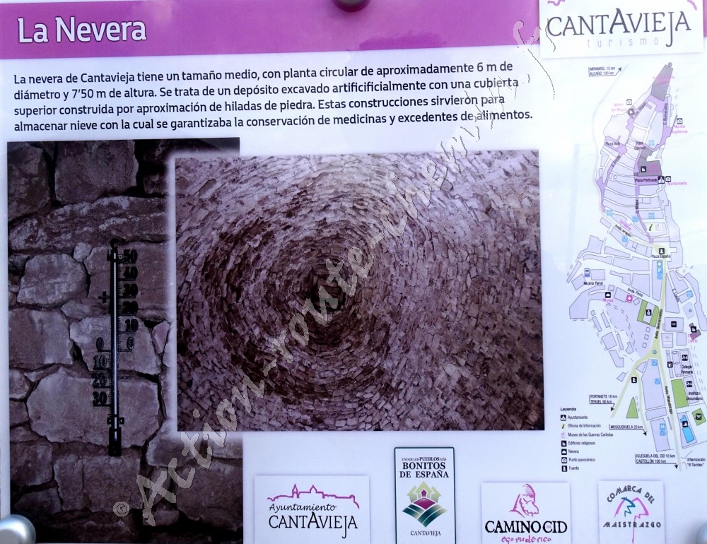 Panneau explicatif de la nevera à Cantavieja