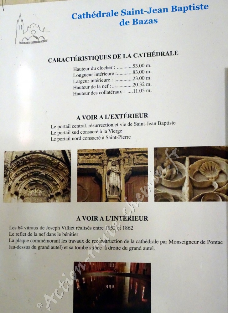 Caractéristiques de la cathedrale Saint-Jean Baptiste de Bazas