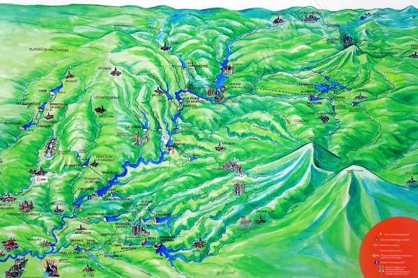 Carte des différents barrages EDF dans le Lot