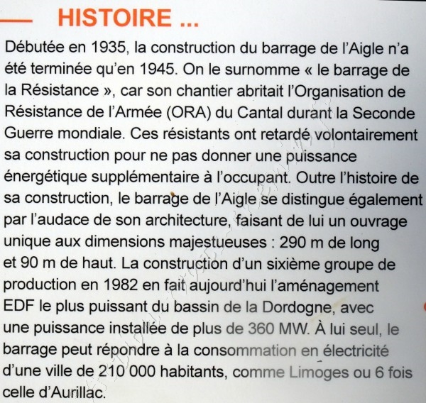 Histoire du barrage de l’aigle sur la Dordogne