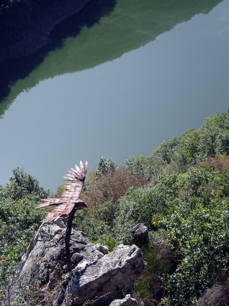Aigle métalisé au belvédère de Gratte-Bruyère en Dordogne