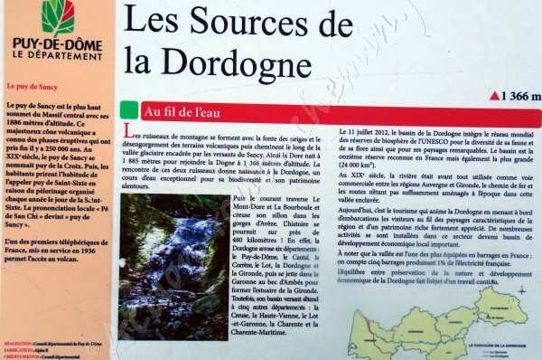 Sources de la Dordogne - indications