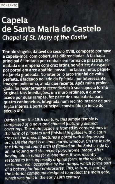  monsanto portugal histoire de la chapelle
