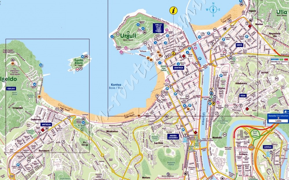 Plan de la vieille ville et plan de la citée antique de San Sebastian