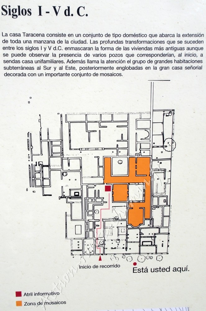 Panneau informatif casa Taracena à Clunia - cité gallo romaine Penalba de Castro