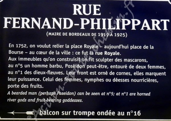 Bordeaux rue fernand philippart plaque commentaire