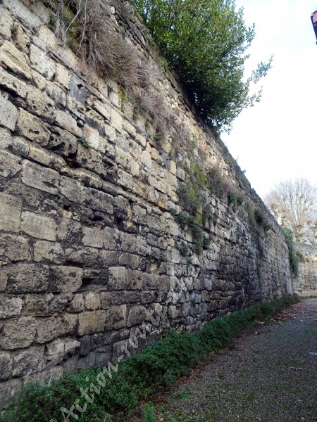 Marche des douves ancien mur enceinte trois bordeaux